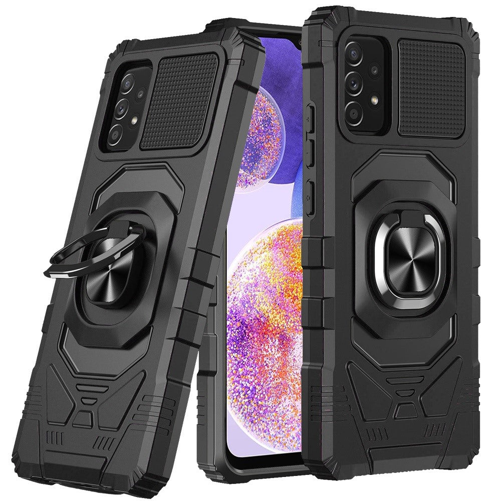 For Samsung Galaxy A23 5G Hybrid Dual Layer with Rotate Magnetic Ring Stand Holder Kickstand, Rugged TPU Shockproof Phone Case Cover