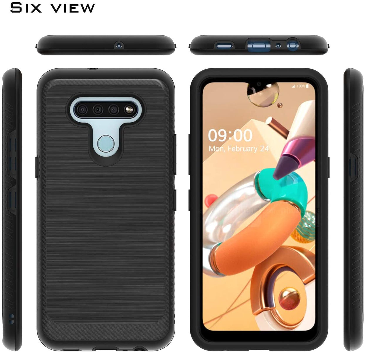 For Samsung Galaxy A03s (2022) Armor Brushed Texture Rugged Carbon Fiber Design Shockproof Dual Layers Hard PC + TPU Protective Phone Case Cover