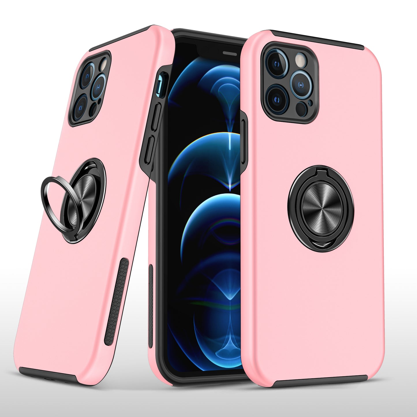 For Apple iPhone SE 3 (2022) SE/8/7 Hybrid 360 Rotatable Invisible Ring Stand Holder Fit Magnetic Car Mount Shockproof Slim Phone Case Cover