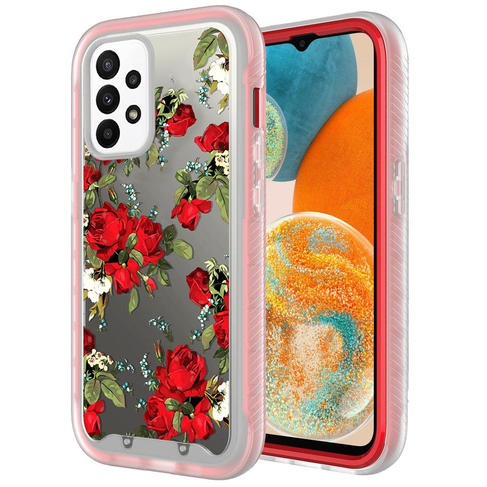 For Samsung Galaxy A23 5G Stylish Design 2in1 Hybrid Armor Hard Rubber TPU Shockproof Front Frame Bumper Phone Case Cover