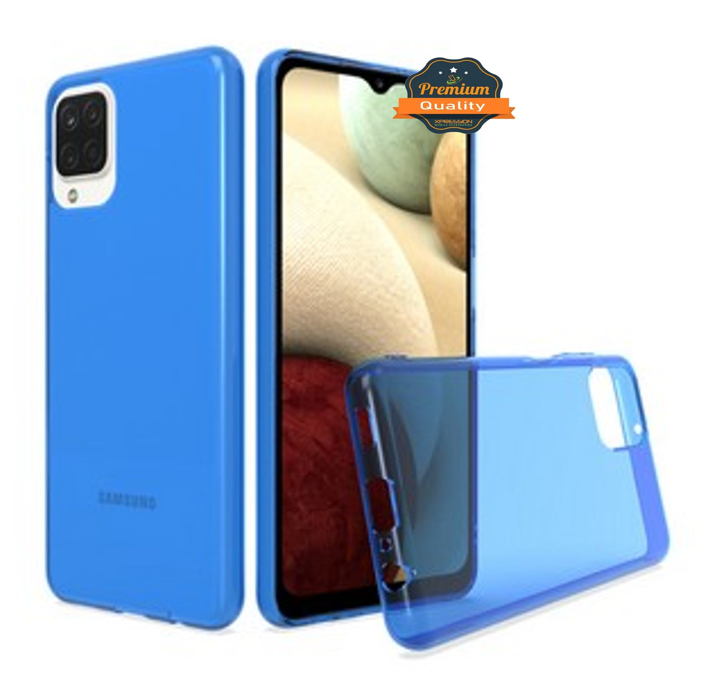 For Samsung Galaxy A12 5G Slim Fit Classic Transparent Matte Soft TPU Rubber Flex-Gel Rubberized Shockproof Bumper Phone Case Cover