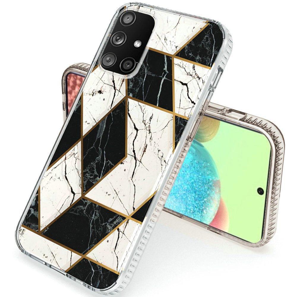 For Samsung Galaxy A71 5G Hybrid Design Graphic Fashion Colorful Sparkle Pattern Silicone Skin TPU Hard PC Armor Ultra Slim Phone Case Cover