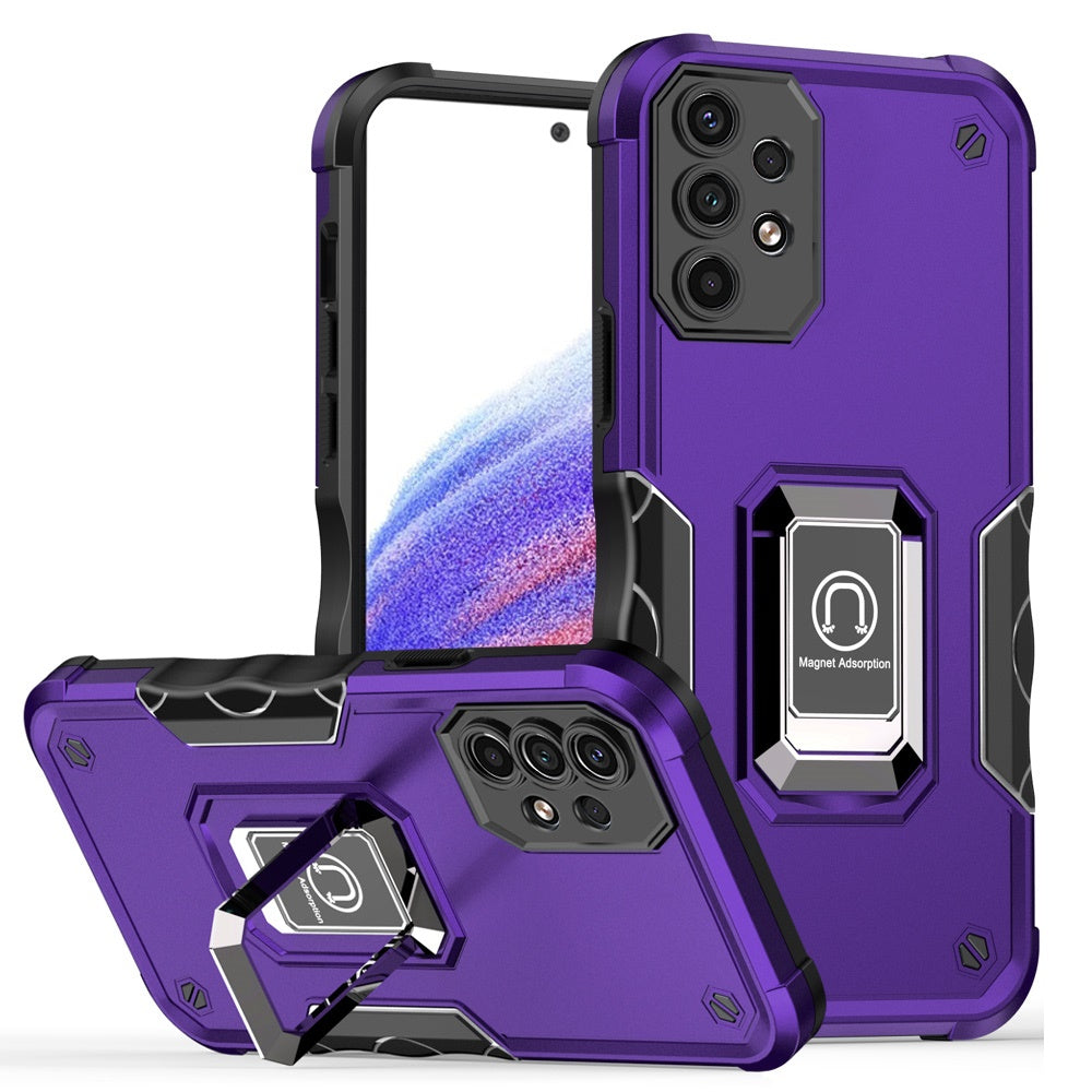 For Samsung Galaxy A53 5G Hybrid with Magnetic Ring Holder Stand Kickstand Heavy Duty Rugged Drop Silicone Shockproof Phone Case Cover