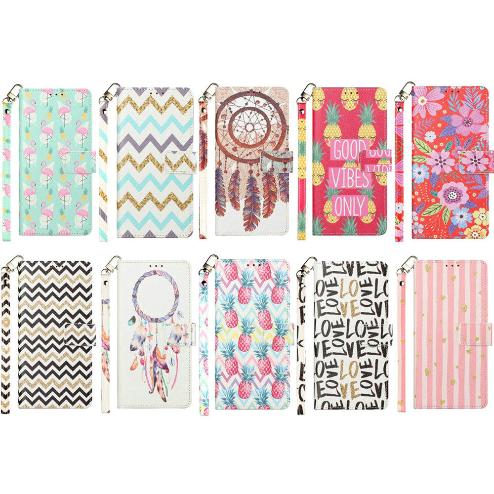 For Samsung Galaxy A22 5G Design Wallet Case ID Money Credit Card Holder Leather Folio Pocket Flip Pouch & Strap Phone Case Cover