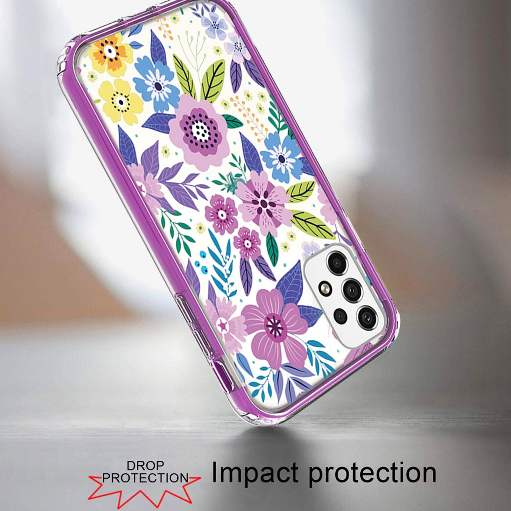 For Samsung Galaxy A23 5G Beautiful Design Hybrid Triple Layer Armor Hard PC Rubber Shockproof Frame Phone Case Cover
