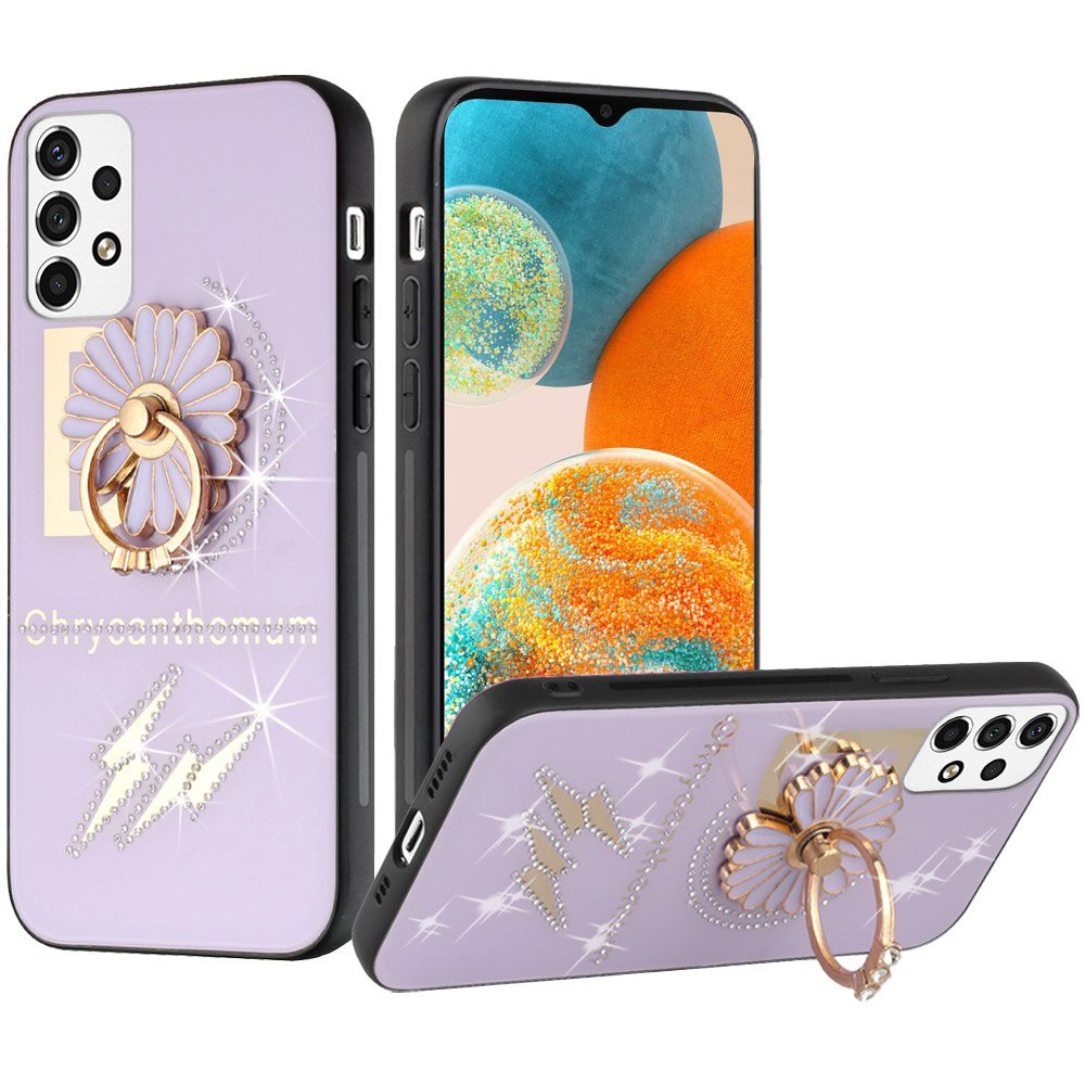 For Samsung Galaxy A23 5G Diamonds 3D Bling Sparkly Glitter Ornaments Engraving Hybrid Metal Fashion Phone Case Cover