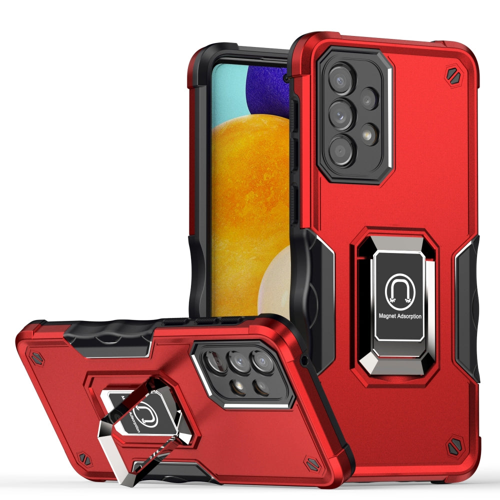 For Samsung Galaxy A33 5G Hybrid Hard PC Soft TPU Bumper with Magnetic Ring Stand Holder Military-Grade Drop Protection Phone Case Cover