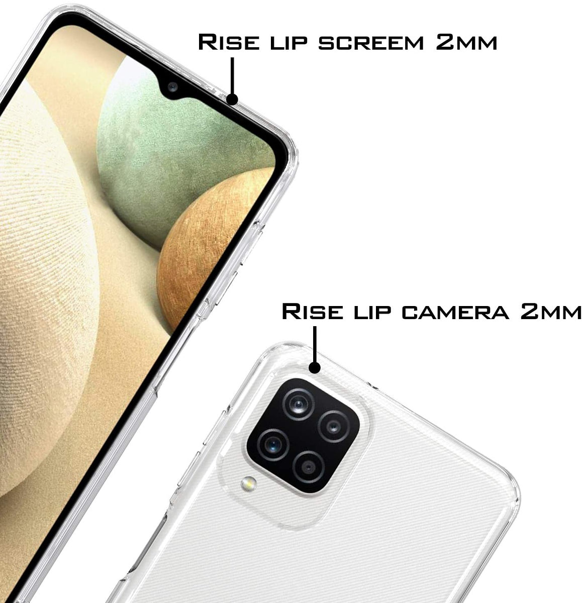For Samsung Galaxy A12 5G Slim Fit Classic Transparent Matte Soft TPU Rubber Flex-Gel Rubberized Shockproof Bumper Phone Case Cover