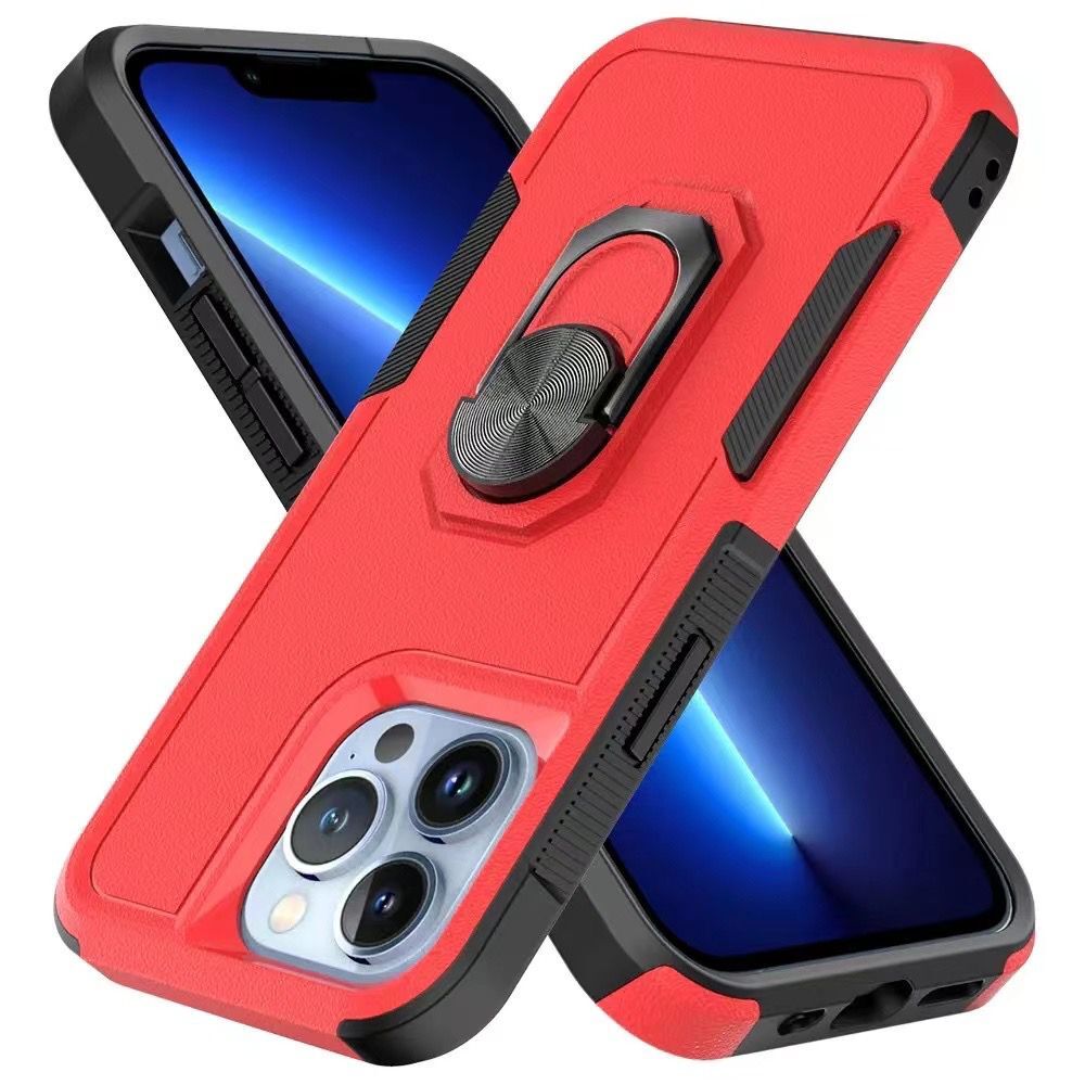 For Samsung Galaxy A53 5G Hybrid Rugged Hard Drop-Proof 3 Layer Protection Military Grade Armor with Metal Ring Stand Phone Case Cover
