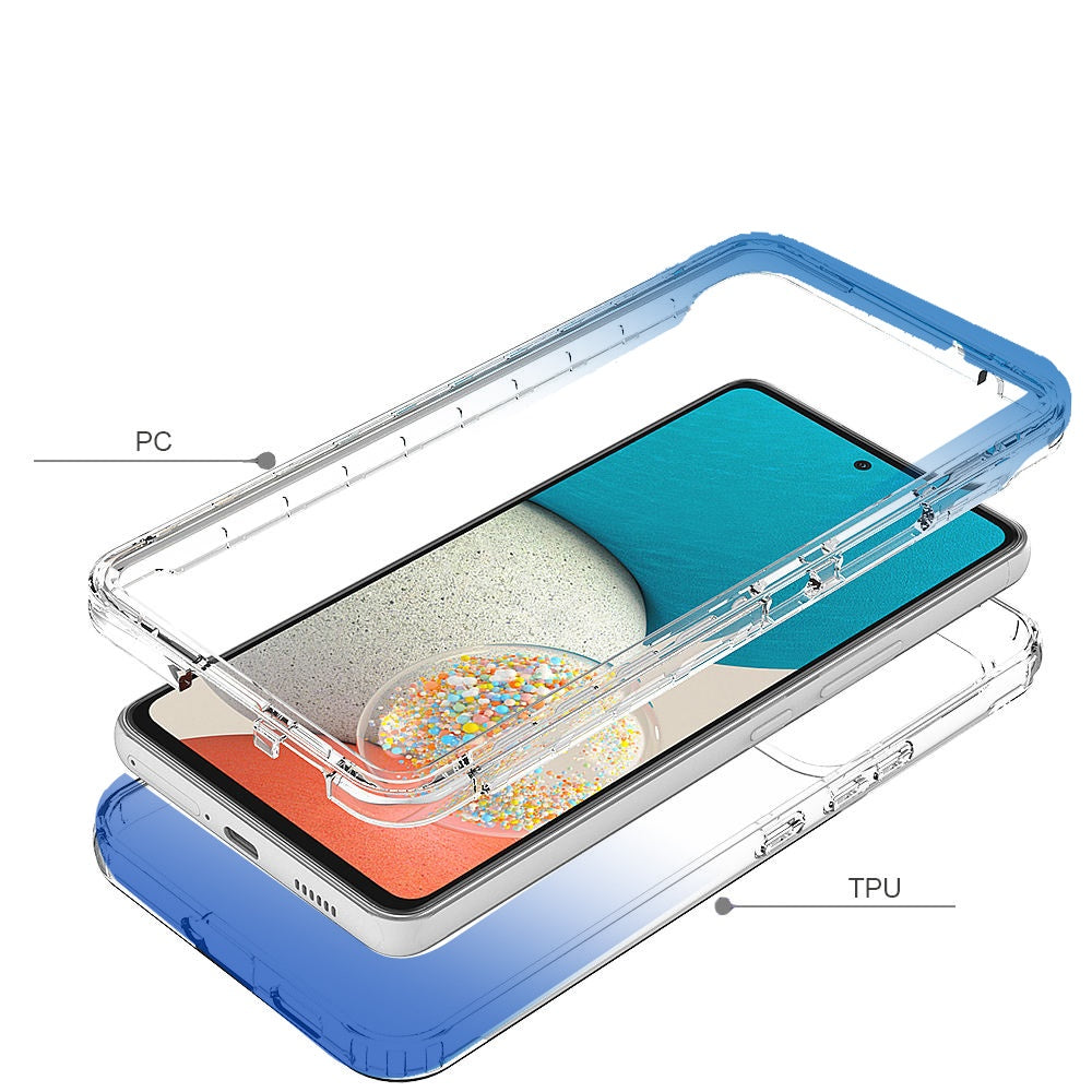 For Samsung Galaxy A53 5G Dual Layer Hybrid Clear Gradient Two Tone Transparent Shockproof Rubber Hard Protective Frame Phone Case Cover