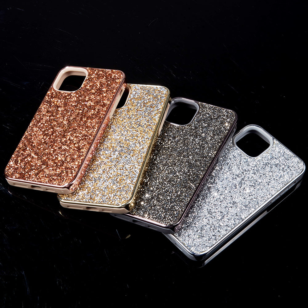 For Apple iPhone 13 /Pro Max Mini Bling Sparkly Glitter Luxury Diamonds Shiny Sparker Shell Hybrid Rugged TPU & Hard PC Electroplated Frame Phone Case Cover