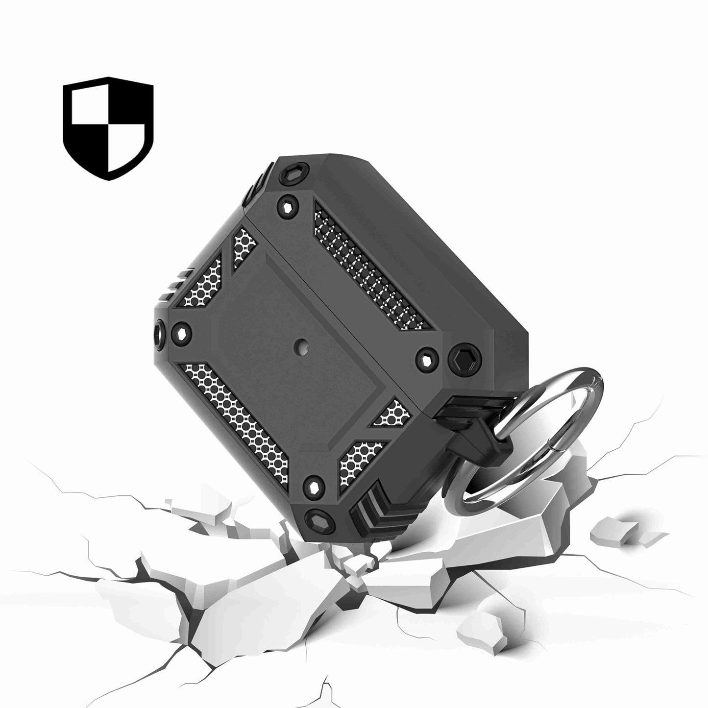 For Apple AirPods 3 (2021) Sturdy Shockproof Protective Hybrid Durable Armor with Wireless Charging, Carabiner Keychain Phone Case Cover