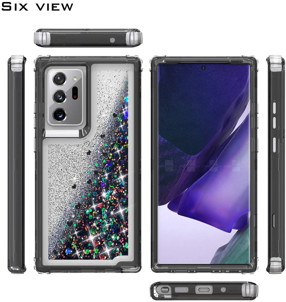 For Samsung Galaxy A22 5G Hybrid Liquid Glitter 3D Bling Quicksand Flowing Sparkle Hard Shockproof 3 in 1 TPU Heavy Duty Phone Case Cover