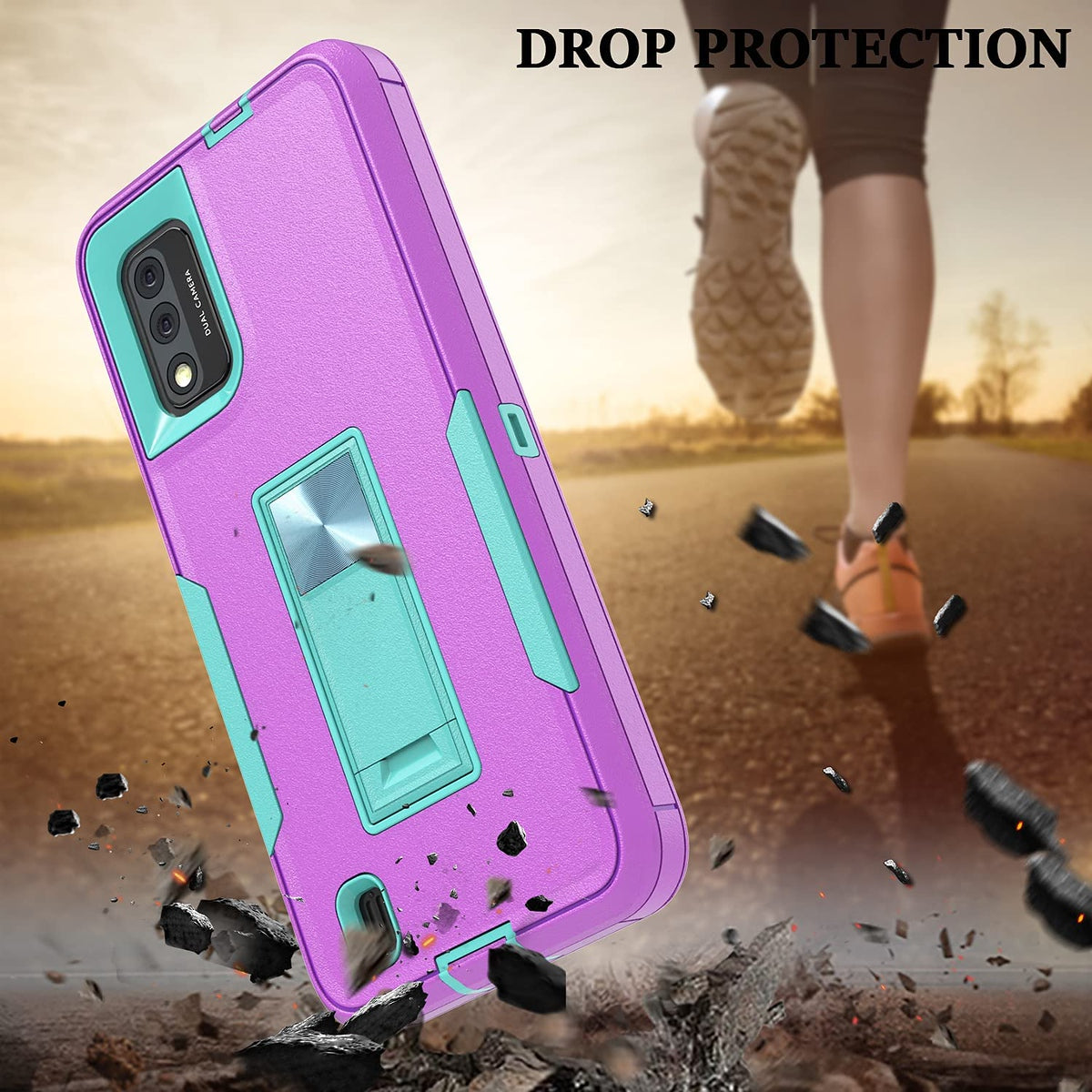 For Motorola Moto G Pure / Moto G Power 2022 Military Grade Rugged with Hidden Kickstand Hybrid Heavy Duty Support Car Mount Holder Phone Case Cover