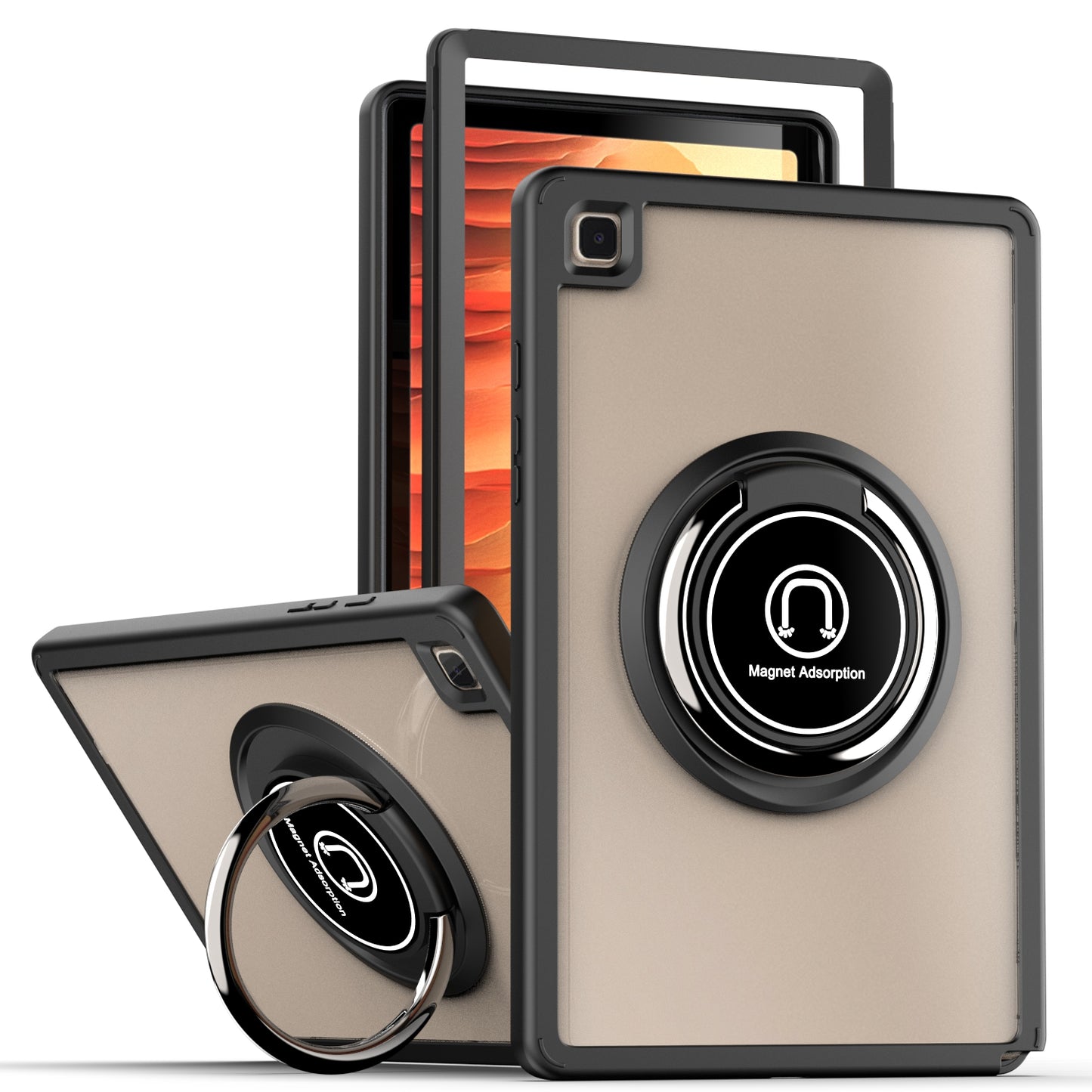 Case for Apple iPad Air 4 / iPad Air 5 / iPad Pro (11 inch) Slim Transparent Hybrid with Ring Magnetic Stand Holder Kickstand Frame Bumper Drop proof Clear Black Tablet Cover