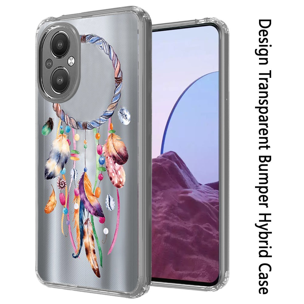 For OnePlus Nord N20 5G Cases Hybrid Design Image Transparent Rubber TPU Protector Thin Shell Back PC Armor Shockproof Phone Case Cover