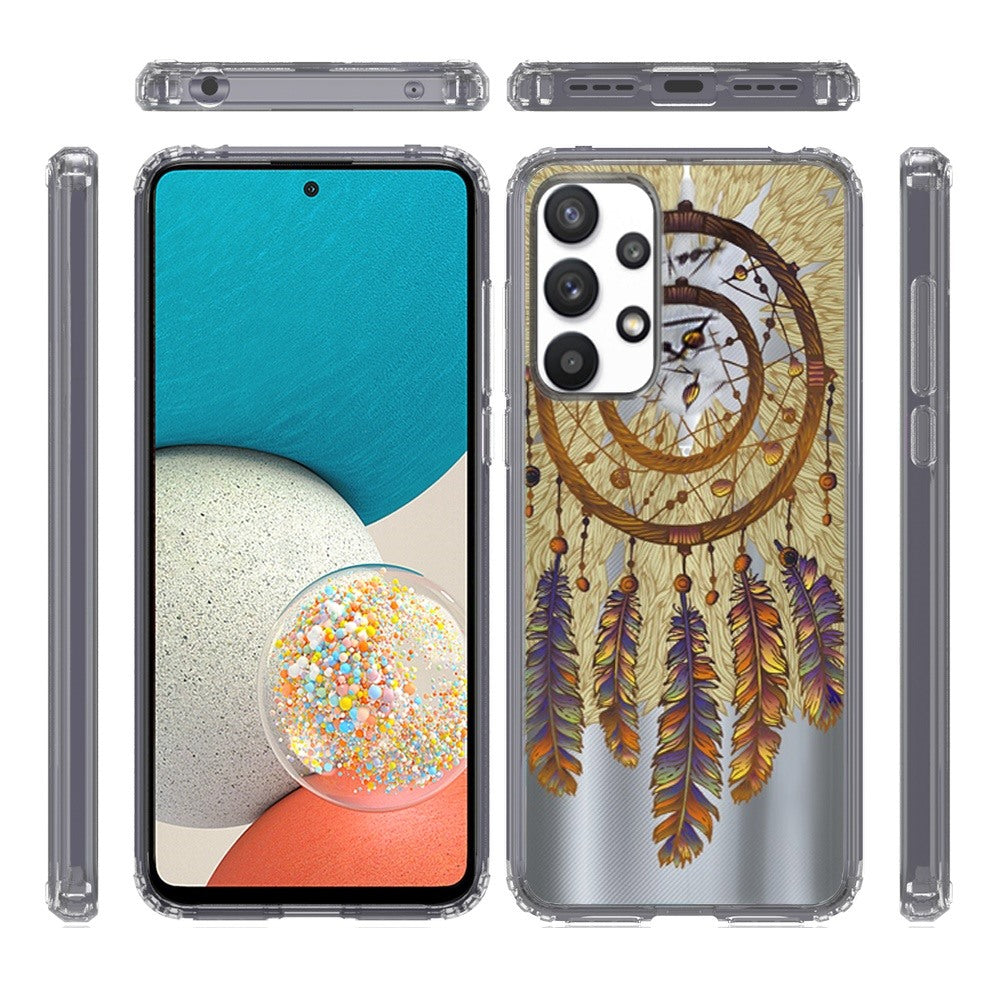 For Samsung Galaxy A53 5G Case Hybrid Design Image Transparent Rubber TPU Protector Thin Shell Back PC Armor Shockproof Phone Case Cover