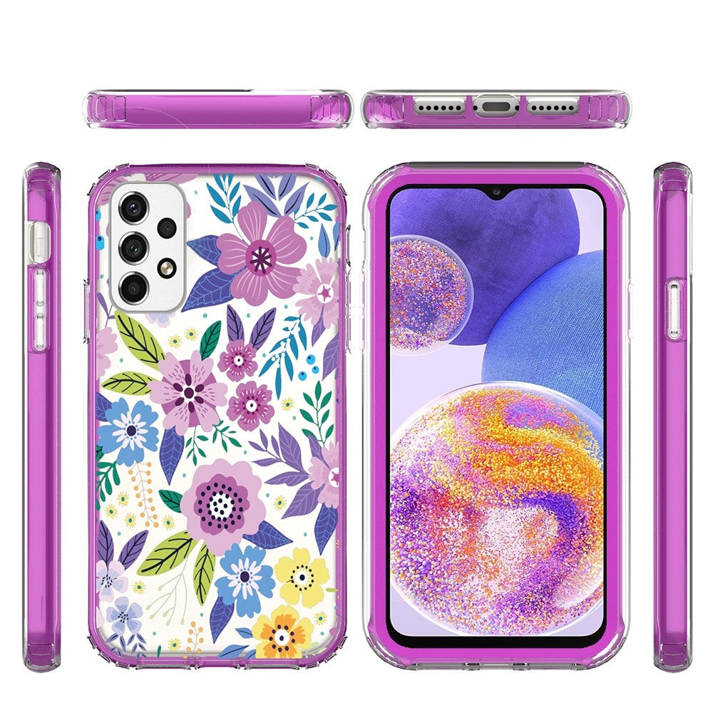 For Samsung Galaxy A23 5G Beautiful Design Hybrid Triple Layer Armor Hard PC Rubber Shockproof Frame Phone Case Cover