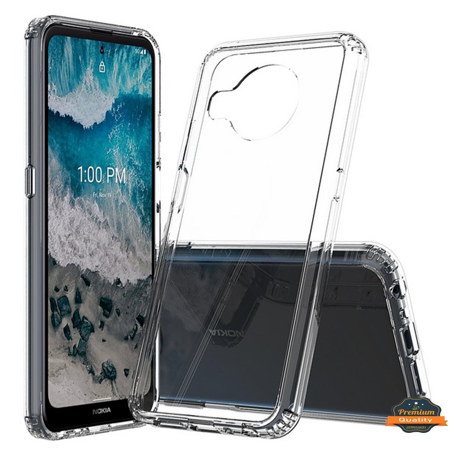 For Nokia X100 Crystal HD Clear Back Panel Hard PC + TPU Bumper Frame Hybrid Slim Thin Lightweight Shockproof Phone Case Cover