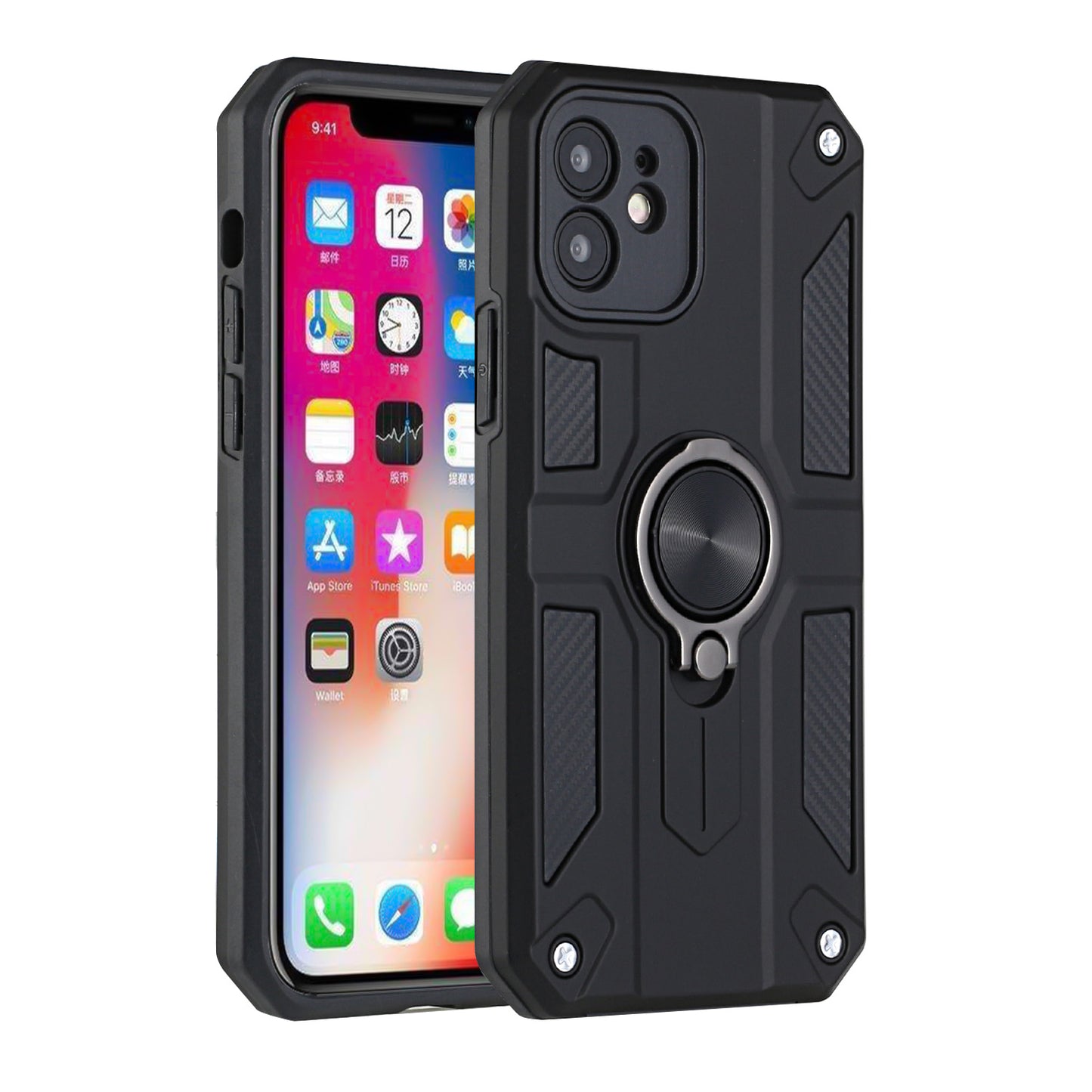 For Samsung Galaxy A32 5G Armor Hybrid with Built in 360° Ring Kickstand Shockproof Hard PC, TPU Silicone Bumper Military Grade Phone Case Cover
