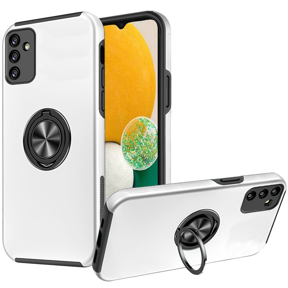 For Samsung Galaxy A13 5G Hybrid 360 Degree Rotatable Metal Invisible Ring Stand Holder Fit Magnetic Car Mount Shockproof Slim Phone Case Cover