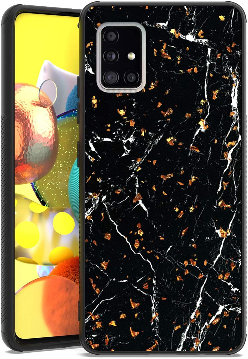For Samsung Galaxy A13 5G Marble Fashion Stone Stylish Flake Glitter Bling Hybrid Slim Glossy TPU Rubber Hard Protection Phone Case Cover
