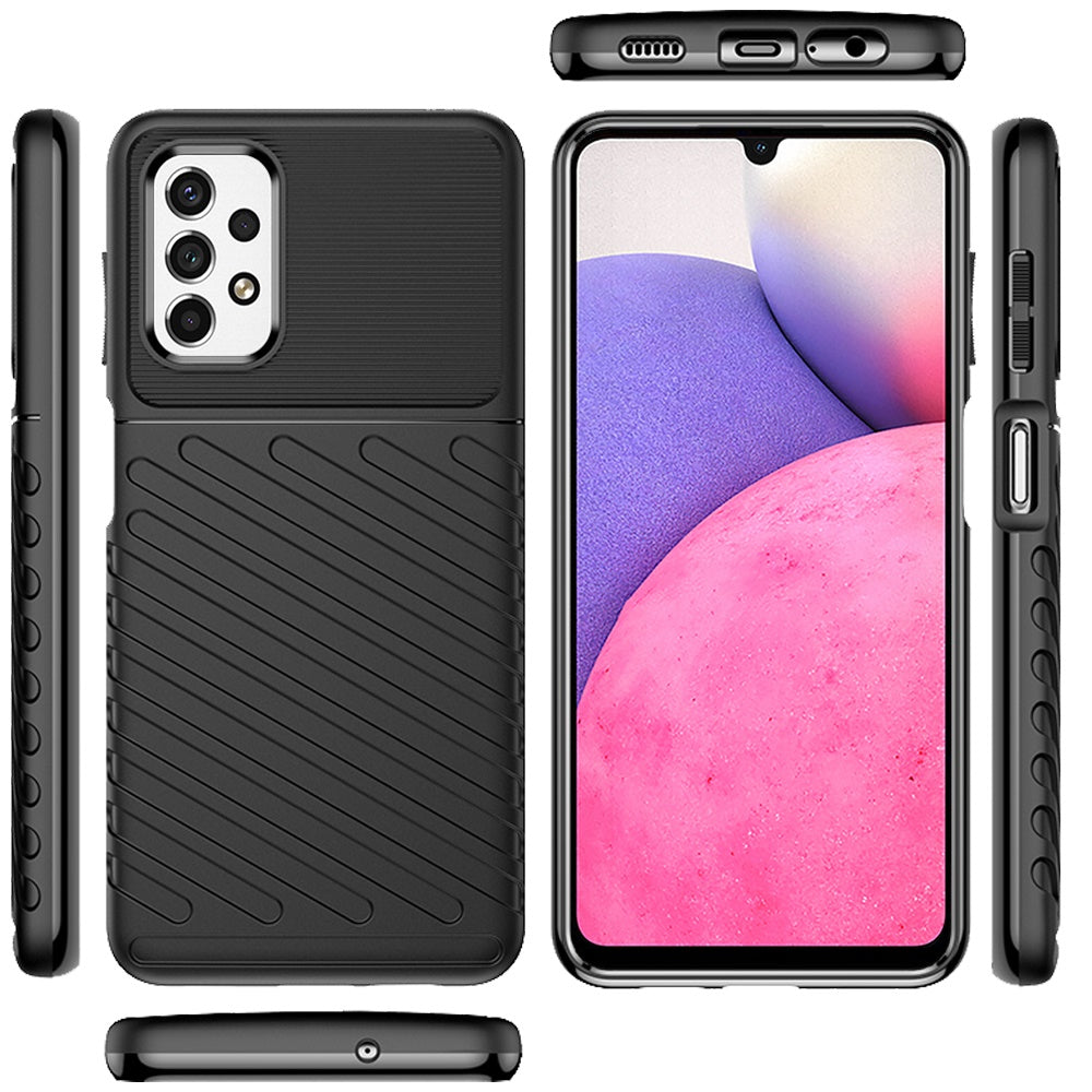 For Samsung Galaxy A33 5G Rugged Hybrid Hard Silicone Gel TPU Bumper Texture Shockproof Anti Slip Protective Stylish Slim Phone Case Cover
