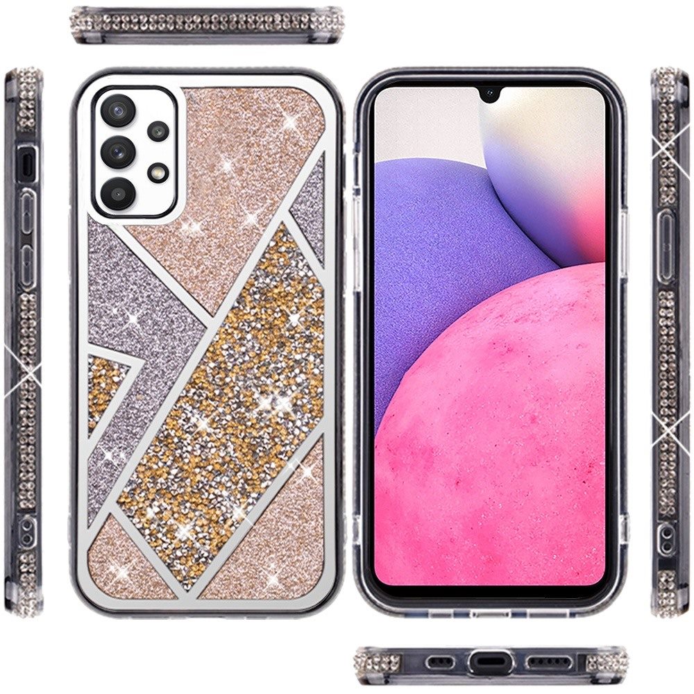 For Samsung Galaxy A33 5G Glitter Bling Diamond Rhinestone Sparkly Bumper Fashion Shiny Cute Fancy Cases Hybrid Rugged Phone Case Cover
