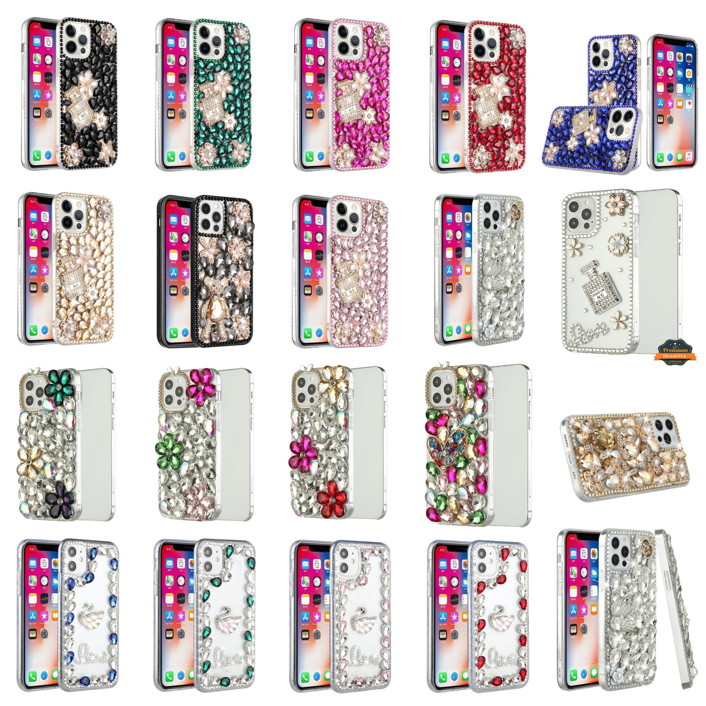 For Samsung Galaxy A13 4G Bling Clear Crystal 3D Full Diamonds Luxury Sparkle Transparent Rhinestone Hybrid Protective Phone Case Cover