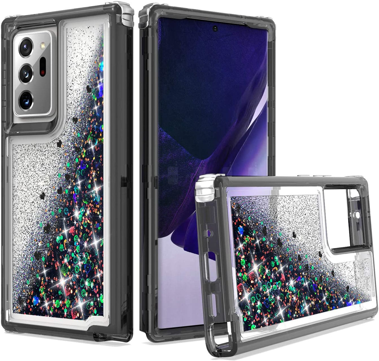 For Samsung Galaxy A22 5G Hybrid Liquid Glitter 3D Bling Quicksand Flowing Sparkle Hard Shockproof 3 in 1 TPU Heavy Duty Phone Case Cover