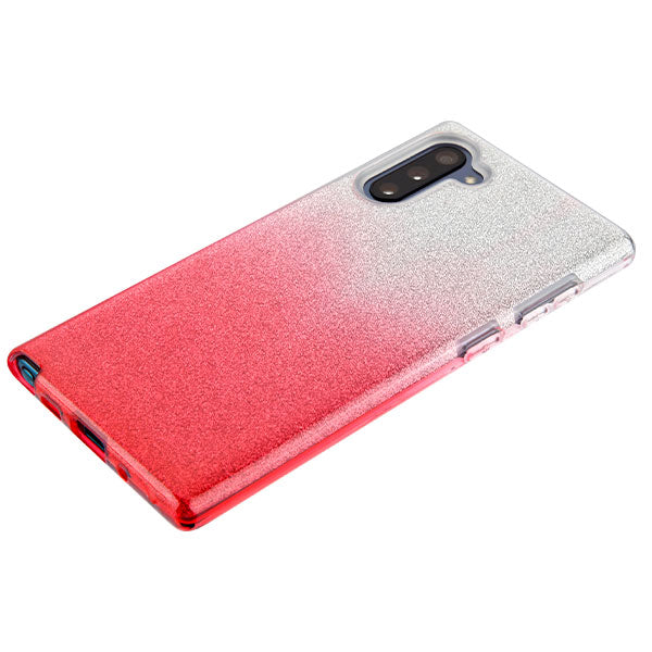For Samsung Galaxy Note 10 (6.3) Glitter Bling Stylish Design Hybrid Rubber TPU Hard PC Shockproof Slim Pink Silver Phone Case Cover