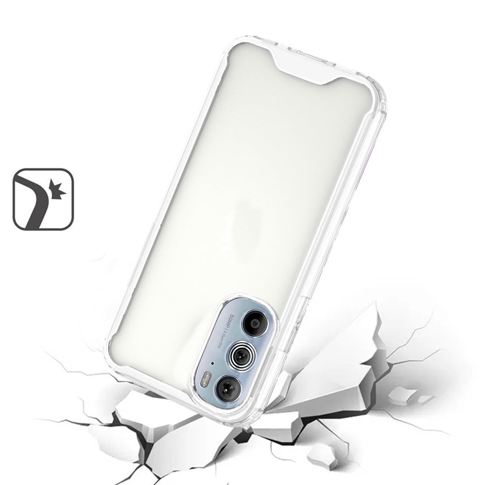 For Motorola Edge+ 2022 /Edge Plus Colored Shockproof Transparent Hard PC Rubber TPU Hybrid Shell Thin Slim Protective Phone Case Cover