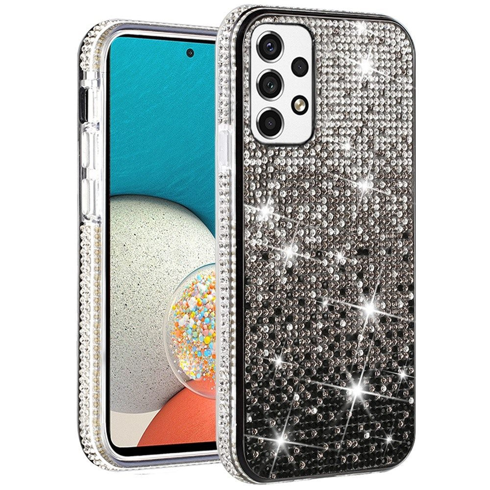 For Samsung Galaxy A53 5G Glitter Bling Ultra Thin Hybrid Sparkle Diamond Rhinestone Shiny Full Cover Crystal Stones Back Phone Case Cover