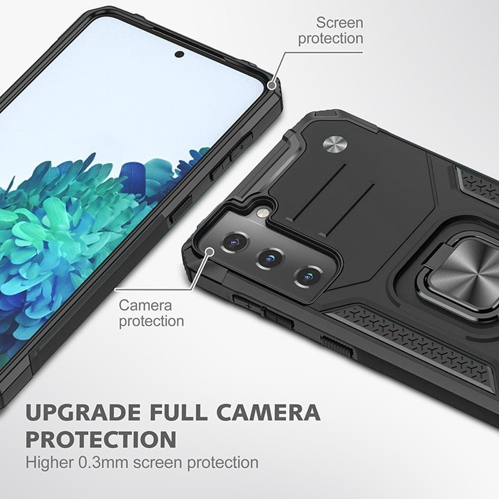 For Samsung Galaxy A23 5G Armor Hybrid with Ring Holder Kickstand Shockproof Heavy-Duty Durable Rugged Dual Layer Phone Case Cover