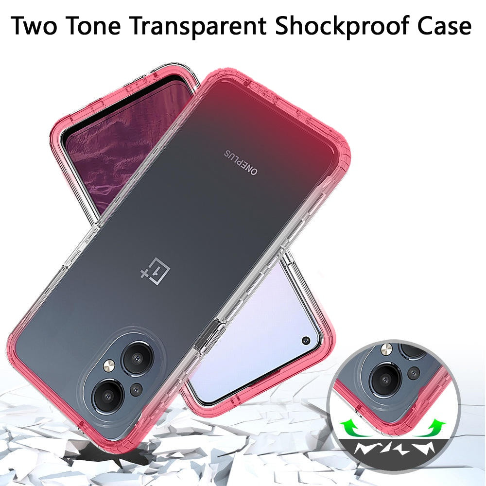 For OnePlus Nord N20 5G Dual Layer Hybrid Clear Gradient Two Tone Transparent Shockproof TPU Hard PC Protective Frame Phone Case Cover