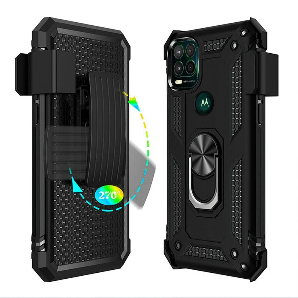 For Motorola Moto G Power 2022 with Belt Clip Holster Ring Stand Holder, Fit Magnetic Car Mount Shockproof Hybrid Kickstand Phone Case Cover