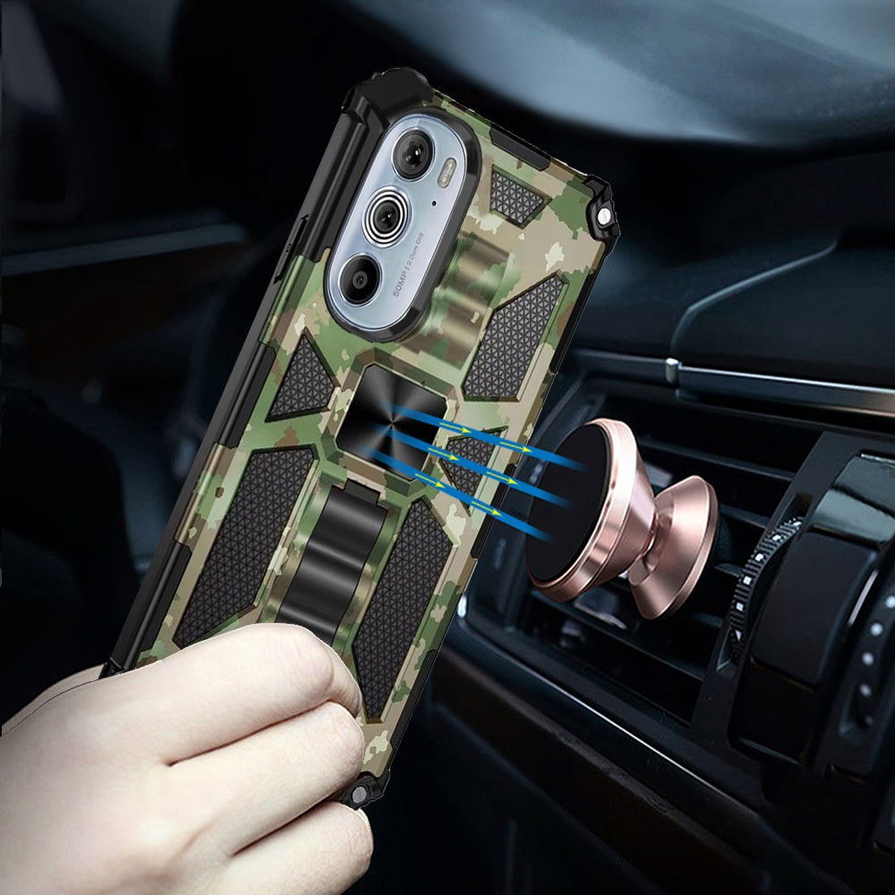 For Motorola Edge+ 2022 /Edge Plus Heavy Duty Stand Hybrid TPU Shockproof Rugged Protective with Built-in Kickstand Phone Case Cover