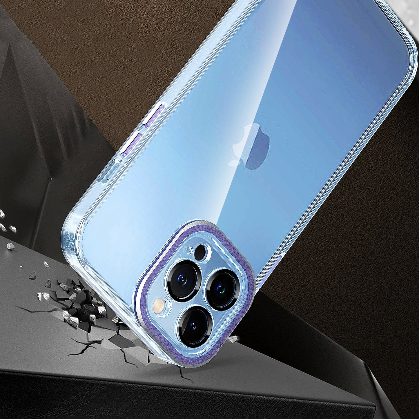 For Samsung Galaxy S22 Ultra/ S22+ / S22 Transparent Clear Hybrid with Matching Metal Buttons and Camera Protection Hard PC + TPU Phone Case Cover