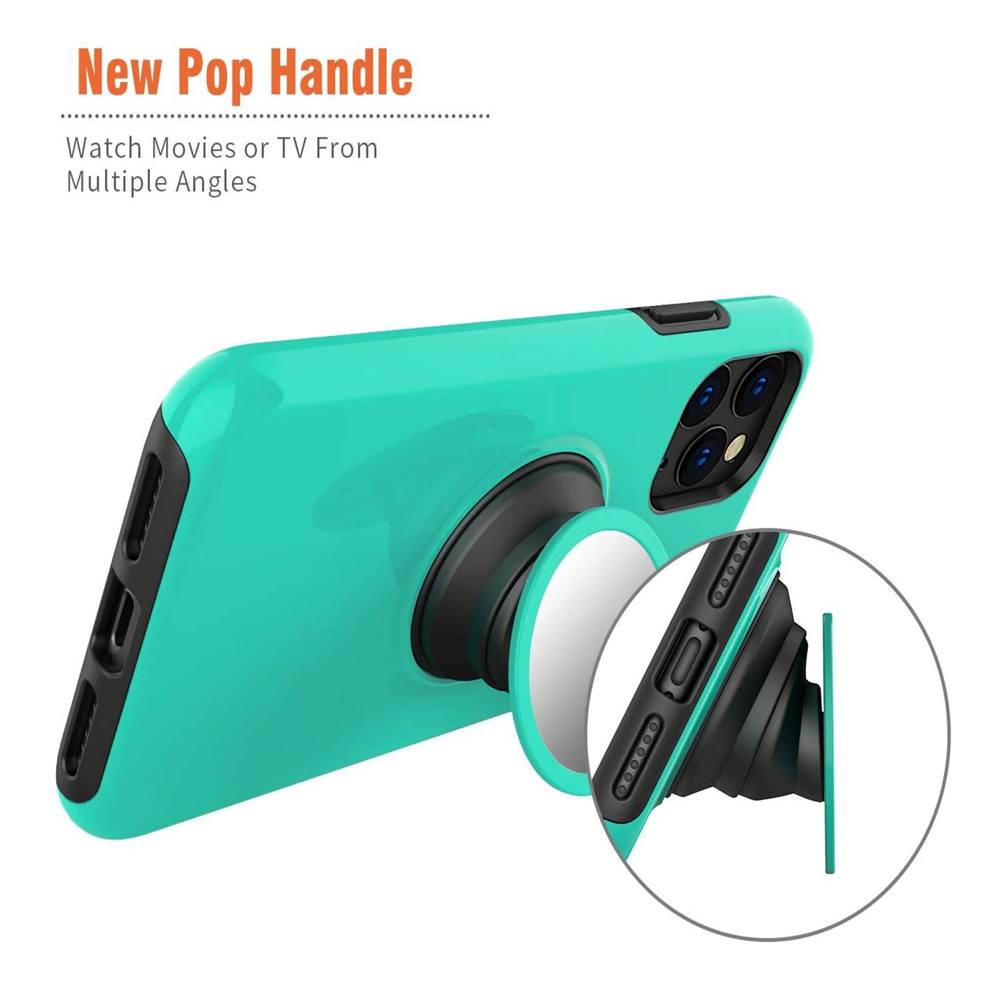For Samsung Galaxy A22 5GGlitter Sparkle Slim Bling Hybrid Protective with Round Stand Shockproof Soft TPU Rubber Phone Case Cover