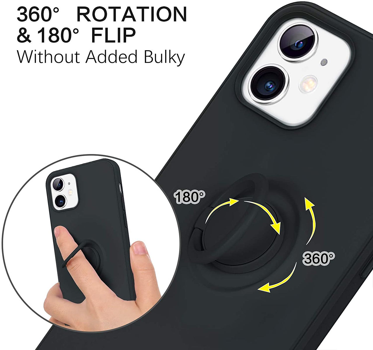 For Samsung Galaxy A33 5G Slim Silicone Soft Rubber Hybrid with Ultra-Thick Ring Magnetic Stand Holder Car Mount Supported Hard Phone Case Cover
