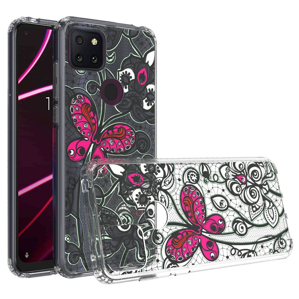 For Samsung Galaxy A53 5G Cases Pattern Design Ultra Thin Clear Hybrid Rubber Gummy TPU Grip + Hard PC Back Shockproof Phone Case Cover