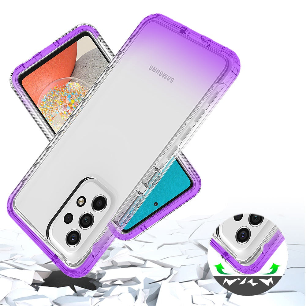 For Samsung Galaxy A53 5G Dual Layer Hybrid Clear Gradient Two Tone Transparent Shockproof Rubber Hard Protective Frame Phone Case Cover