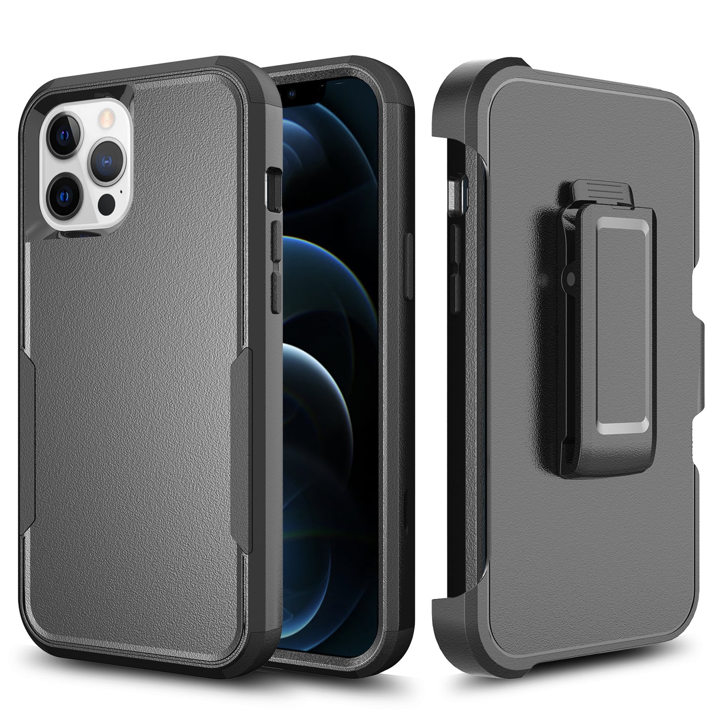 For Apple iPhone 11 (6.1") Hybrid Rugged Shockproof Military Tough Heavy Duty with 360 Swivel Belt Clip Stand & Holster Phone Case Cover