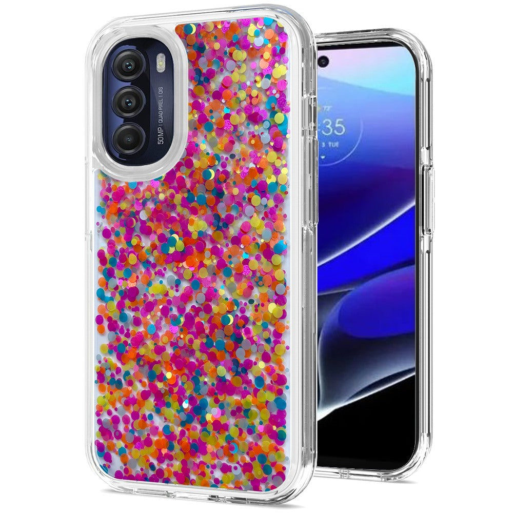 For Motorola Moto G Stylus 5G 2022 Colorful Glitter Bling Sparkle Epoxy Glittering Shining Hybrid Hard Shockproof Phone Case Cover