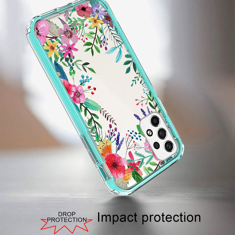 For Samsung Galaxy A23 5G Beautiful Design Hybrid Triple Layer Armor Hard PC Rubber Shockproof Frame Phone Case Cover