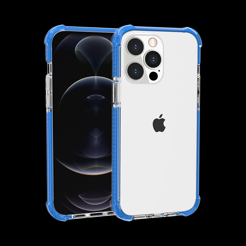 For Apple iPhone 11 (6.1") Slim Hybrid Transparent Rubber Gummy Gel Hard PC Silicone TPU Color Bumper Frame Phone Case Cover