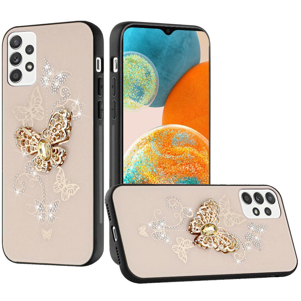 For Samsung Galaxy A23 5G Diamonds 3D Bling Sparkly Glitter Ornaments Engraving Hybrid Metal Fashion Phone Case Cover