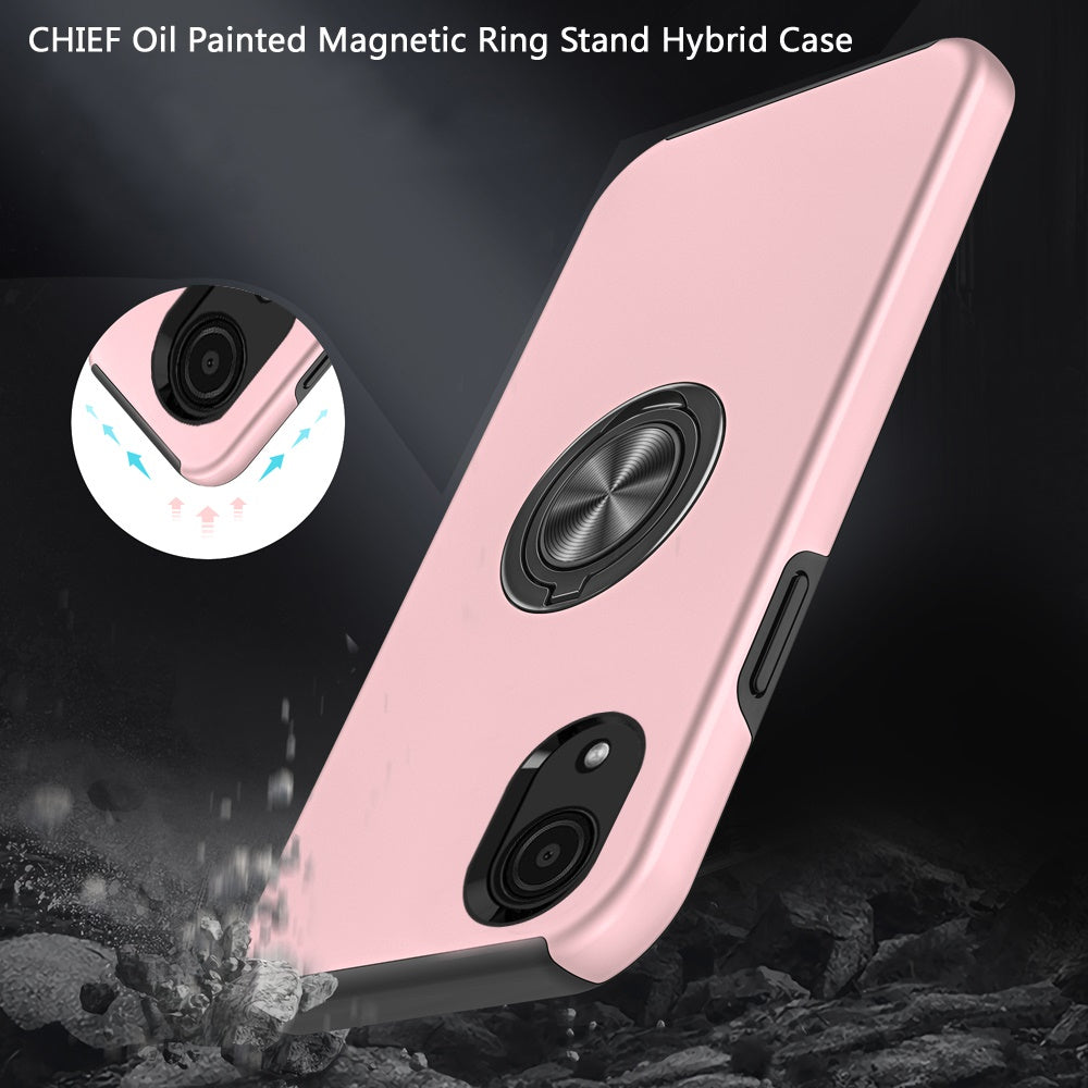 For Samsung A03 Core Hybrid 360 Degree Rotatable Metal Invisible Ring Stand Holder Fit Magnetic Car Mount Shockproof Slim Phone Case Cover