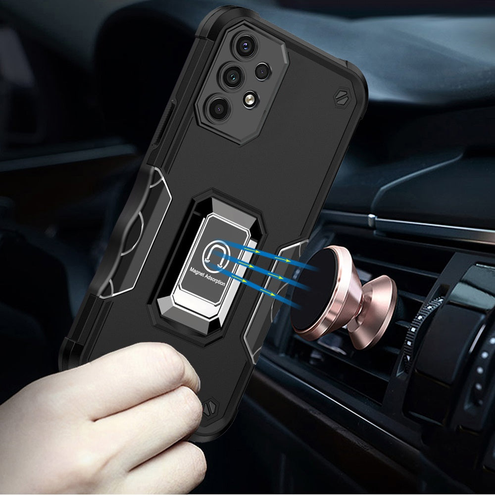 For Samsung Galaxy A23 5G Hybrid Cases with Magnetic Ring Holder Stand Kickstand Heavy Duty Rugged Silicone Shockproof Phone Case Cover