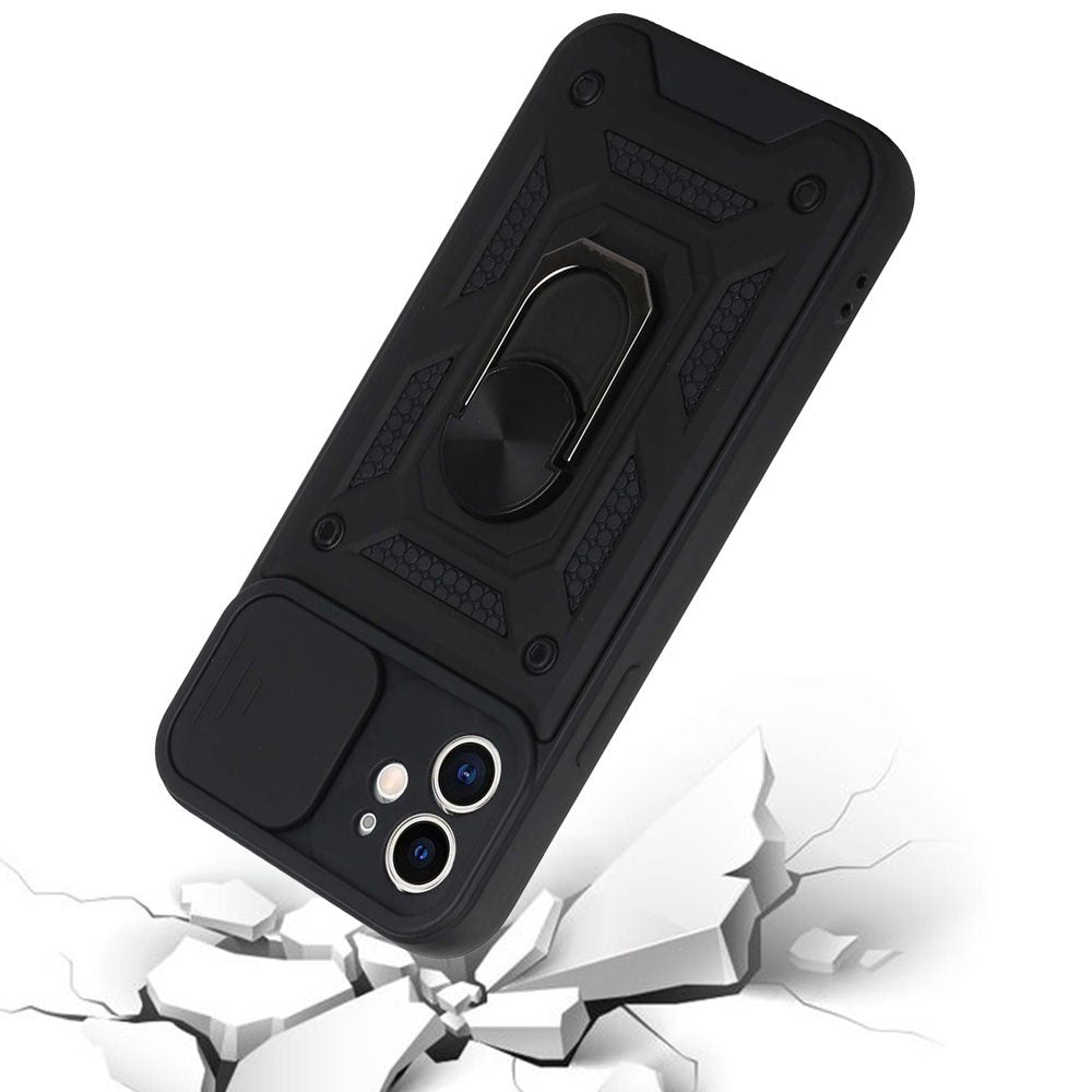 For Samsung A03 Core Hybrid Cases with Slide Camera Lens Cover and Ring Holder Kickstand Rugged Dual Layer Heavy Duty Phone Case Cover